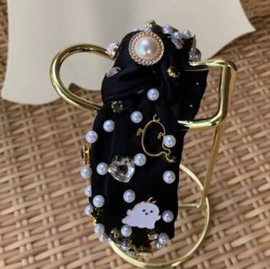 New Ghosts Charms Knot Headband Rhinestones Pearls Halloween Fall Womens Cute